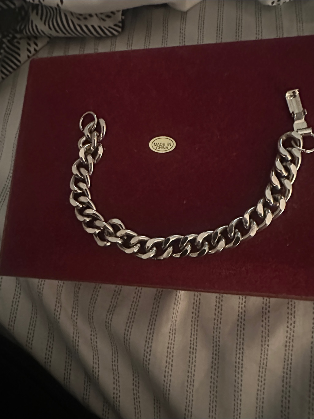 Mens Silver Chain Bracelet  Silver